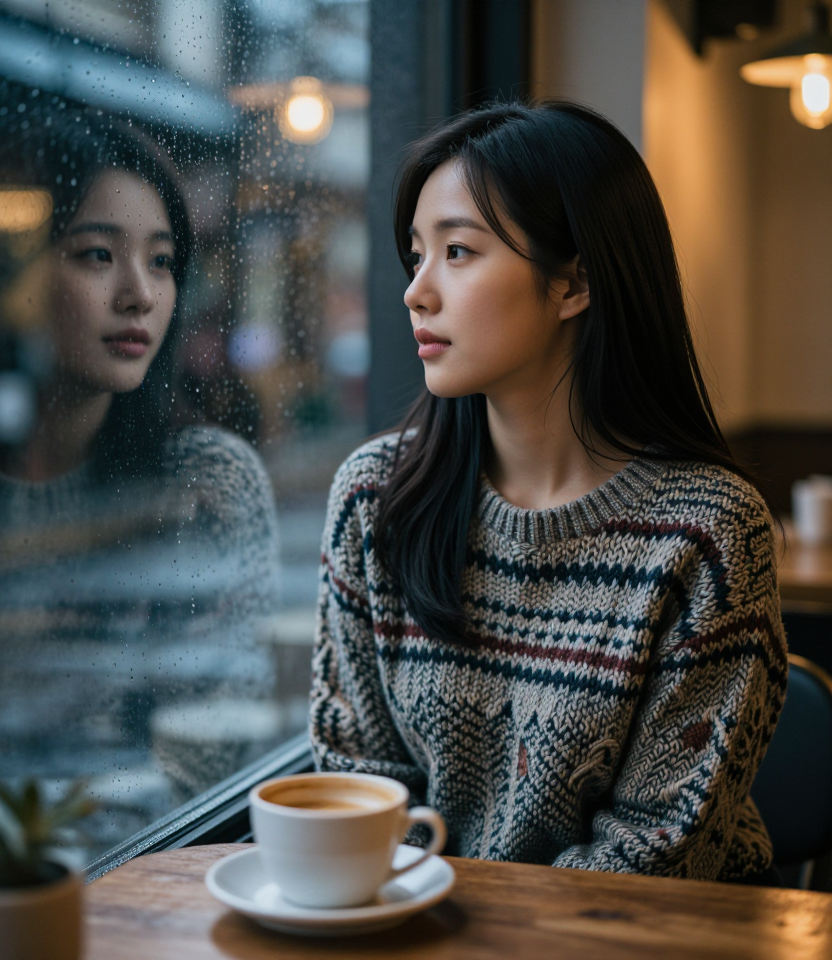 비 오는 날의 카페